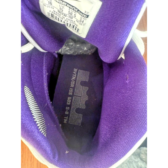 Nike Lebron Zoom VIII TB SIZE 16 White And Purple Sneakers Kicks 330/503 - Picture 3 of 16